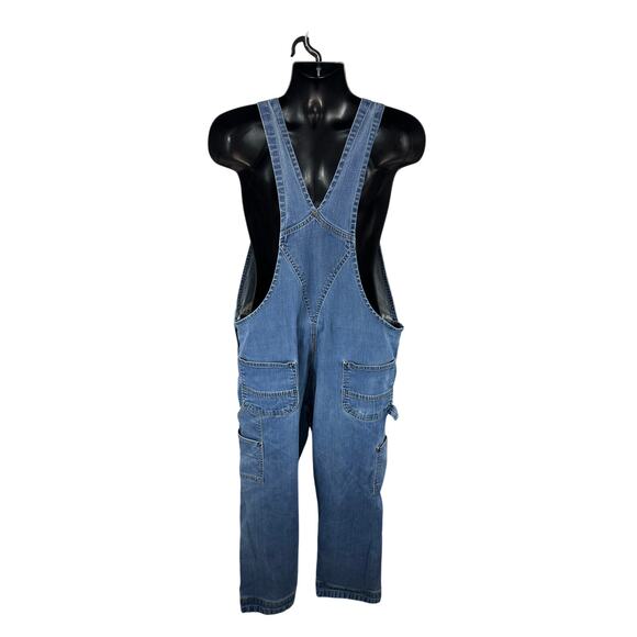 Carhartt Double Knee Denim Overalls Carpenter Workwear Utility Size 42x30 - Picture 2 of 16